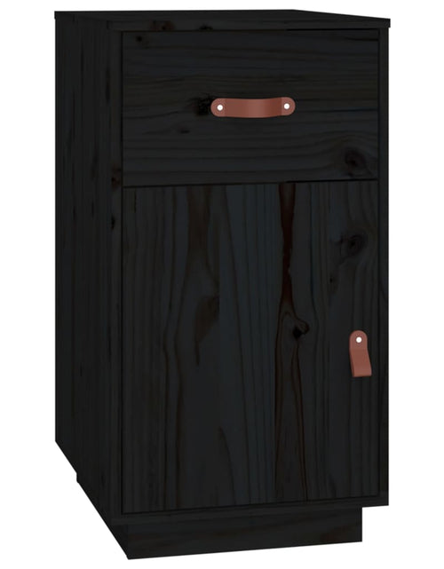 Încărcați imaginea în vizualizatorul Galerie, Birou cu dulapuri, negru, 135x50x75 cm, lemn masiv de pin - Lando
