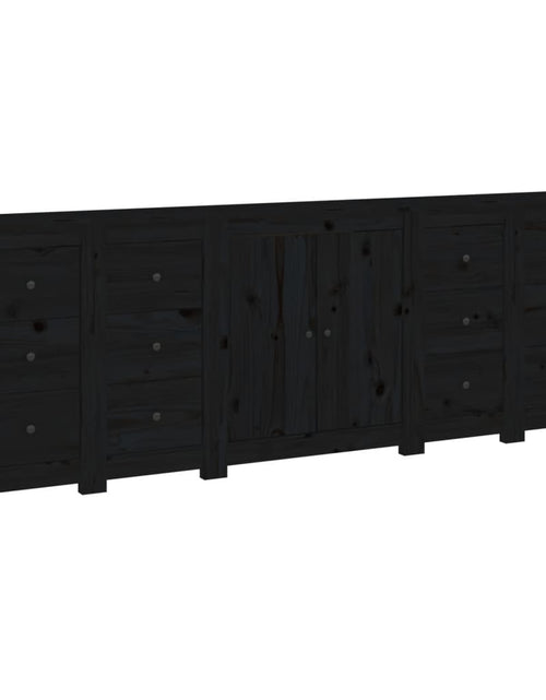 Загрузите изображение в средство просмотра галереи, Servantă, negru, 230x35x80 cm, lemn masiv de pin Lando - Lando

