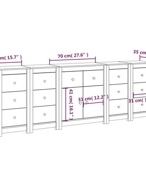 Încărcați imaginea în vizualizatorul Galerie, Servantă, 230x35x80 cm, lemn masiv de pin Lando - Lando
