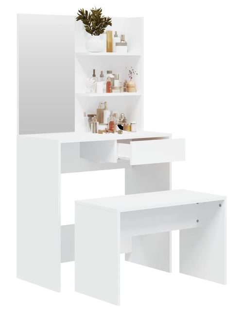 Încărcați imaginea în vizualizatorul Galerie, Set măsuță de toaletă, alb, 74,5x40x141 cm - Lando
