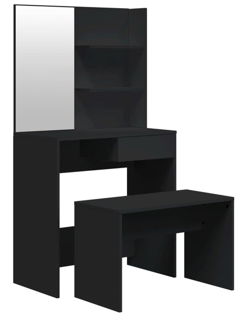Încărcați imaginea în vizualizatorul Galerie, Set măsuță de toaletă, negru, 74,5x40x141 cm - Lando
