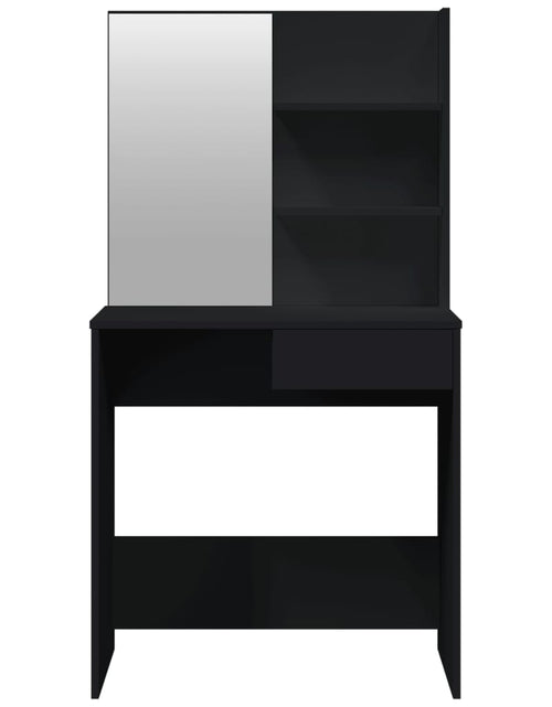 Загрузите изображение в средство просмотра галереи, Set măsuță de toaletă, negru, 74,5x40x141 cm - Lando
