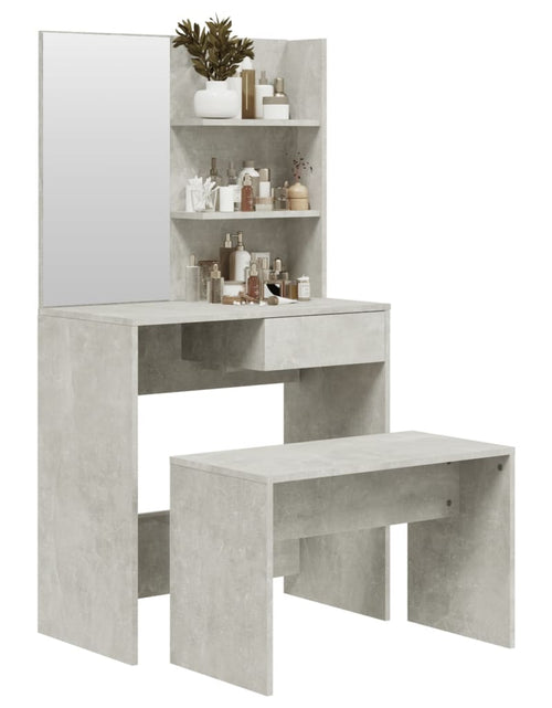 Încărcați imaginea în vizualizatorul Galerie, Set măsuță de toaletă, gri beton, 74,5x40x141 cm - Lando
