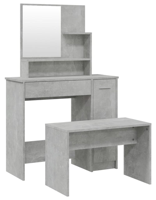 Încărcați imaginea în vizualizatorul Galerie, Set măsuță de toaletă, gri beton, 86,5x35x136 cm - Lando
