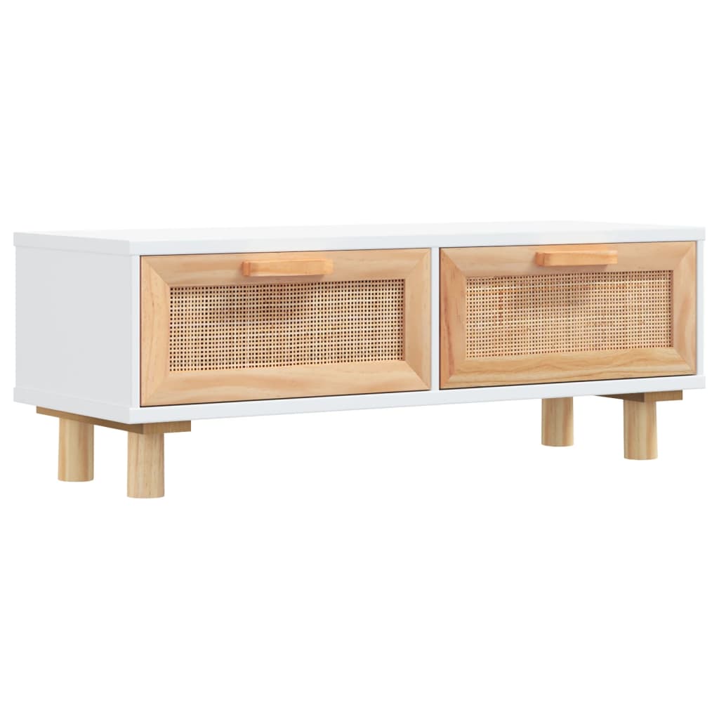 Măsuță de cafea alb 80x40x30cm lemn prelucrat&lemn masiv pin - Lando