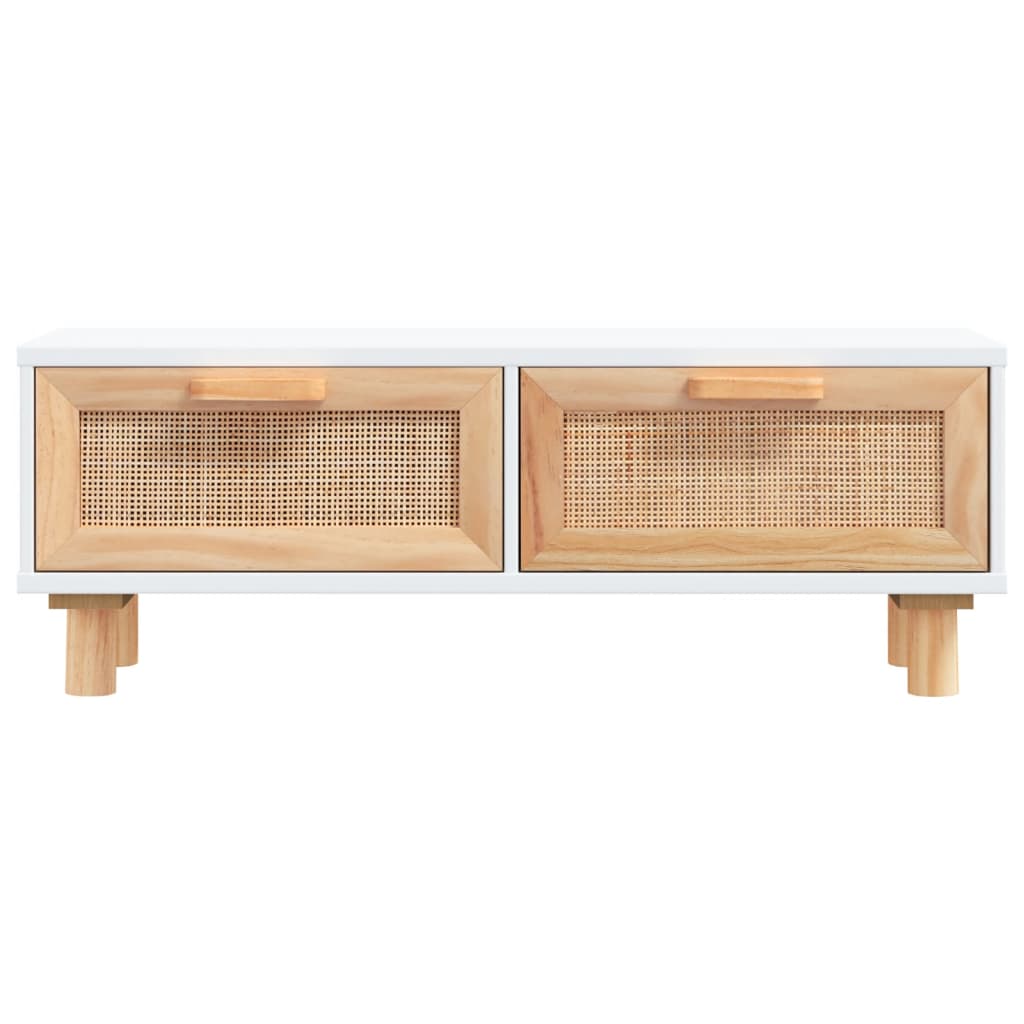 Măsuță de cafea alb 80x40x30cm lemn prelucrat&lemn masiv pin - Lando