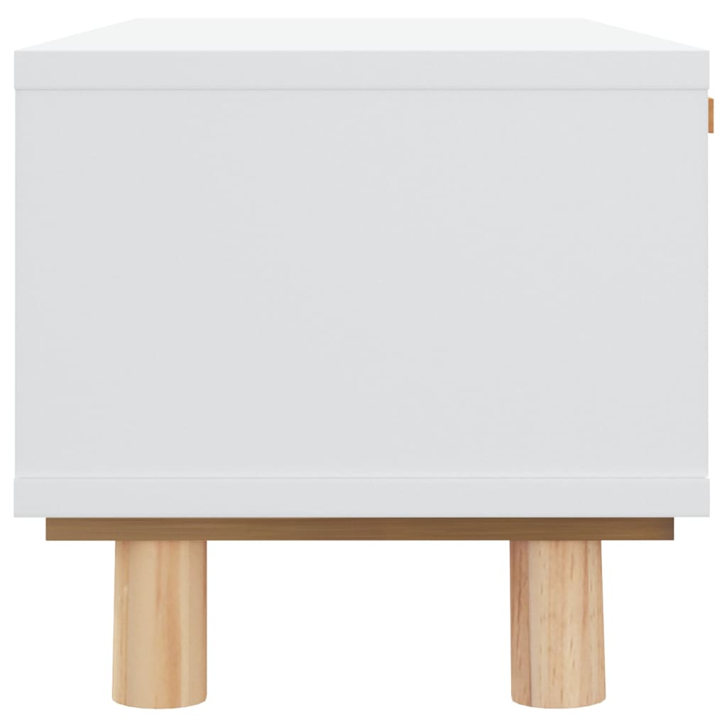 Măsuță de cafea alb 80x40x30cm lemn prelucrat&lemn masiv pin - Lando
