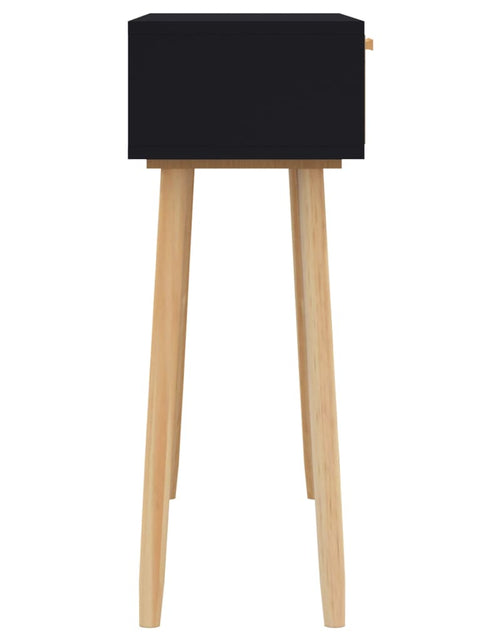 Încărcați imaginea în vizualizatorul Galerie, Masă consolă negru 80x30x75 cm lemn masiv pin și ratan natural Lando - Lando
