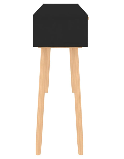 Încărcați imaginea în vizualizatorul Galerie, Masă consolă negru 105x30x75 cm lemn masiv pin și ratan natural - Lando

