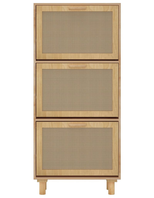 Încărcați imaginea în vizualizatorul Galerie, Pantofar, maro, 52x25x115 cm, lemn prelucrat și ratan natural - Lando
