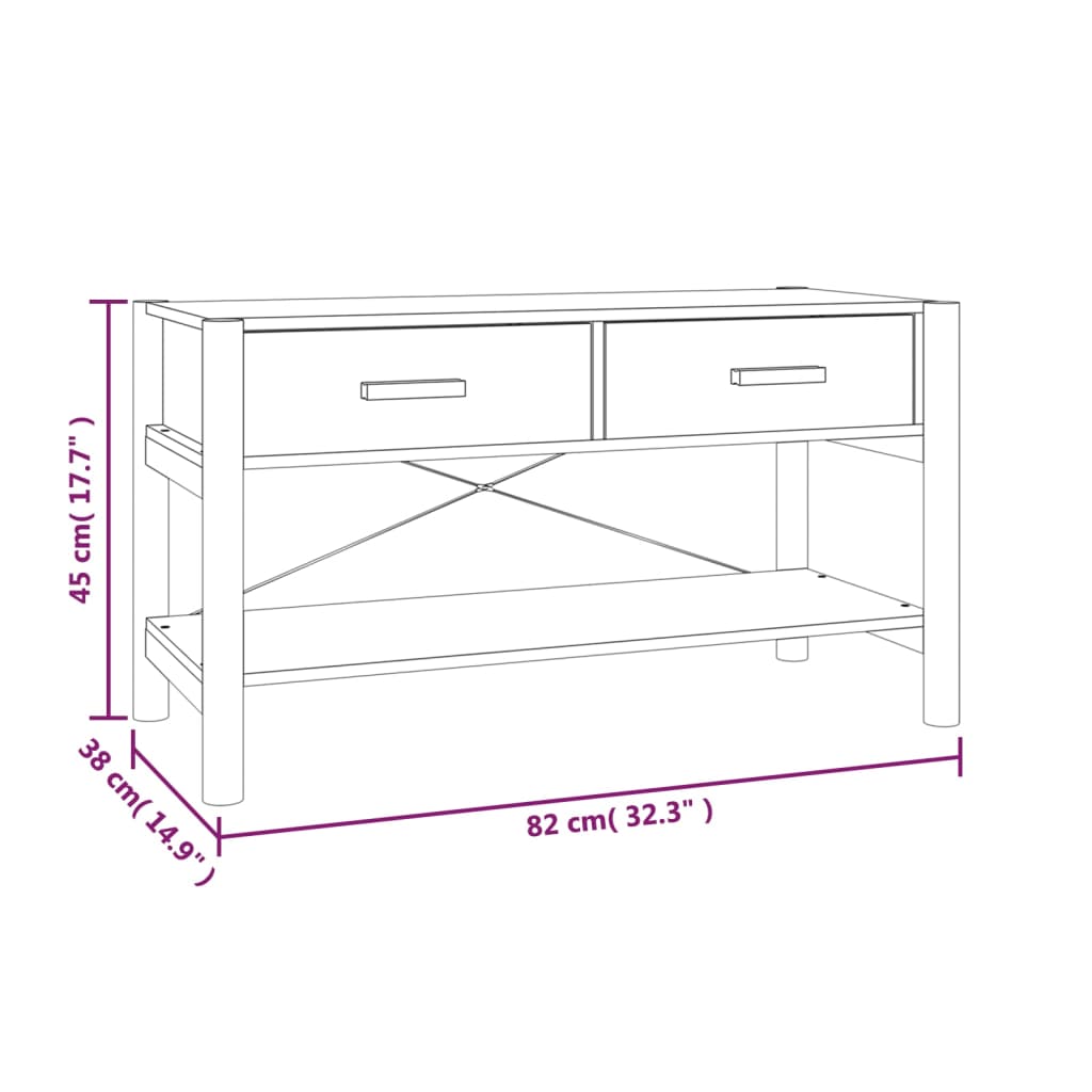 Comodă TV, alb, 82x38x45 cm, lemn prelucrat Lando - Lando