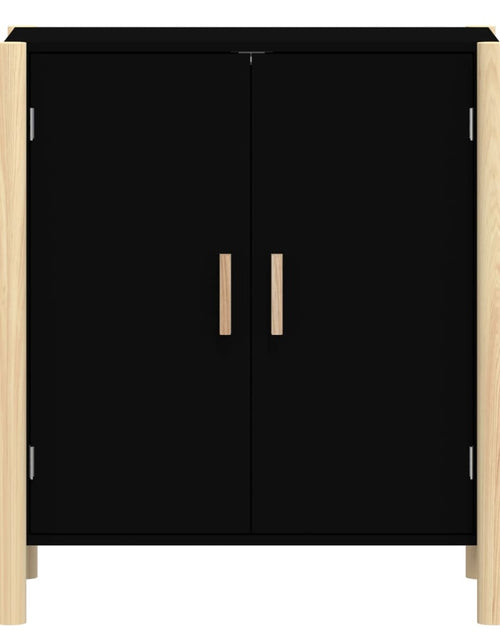 Загрузите изображение в средство просмотра галереи, Servantă, negru, 62x38x70 cm, lemn prelucrat Lando - Lando
