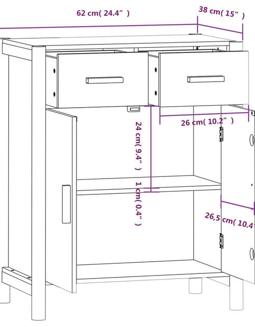 Încărcați imaginea în vizualizatorul Galerie, Servantă, negru, 62x38x75 cm, lemn prelucrat Lando - Lando
