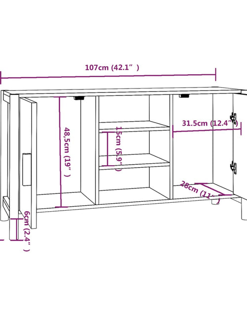 Încărcați imaginea în vizualizatorul Galerie, Servantă, 107x38x60 cm, lemn prelucrat Lando - Lando
