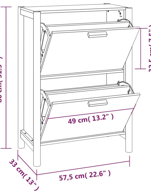 Încărcați imaginea în vizualizatorul Galerie, Pantofar, 57,5x33x80 cm, lemn prelucrat - Lando
