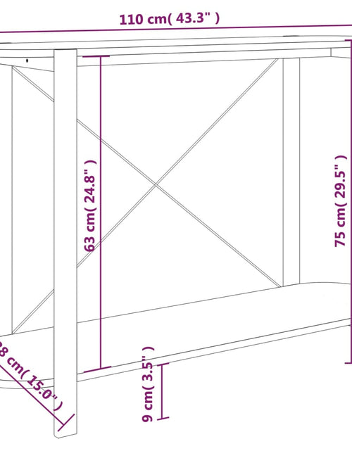 Загрузите изображение в средство просмотра галереи, Măsuță consolă, alb, 110x38x75 cm, lemn prelucrat Lando - Lando
