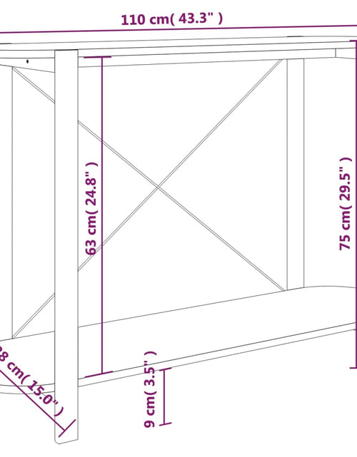 Încărcați imaginea în vizualizatorul Galerie, Măsuță consolă, negru, 110x38x75 cm, lemn prelucrat - Lando
