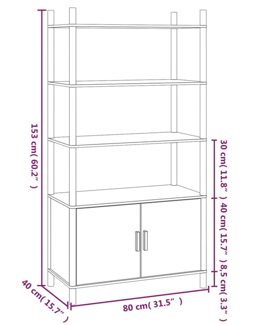 Загрузите изображение в средство просмотра галереи, Dulap înalt, alb, 80x40x153 cm, lemn prelucrat Lando - Lando
