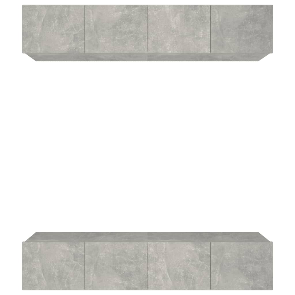 Comode TV, 4 buc., gri beton, 80x30x30 cm, lemn prelucrat Lando - Lando