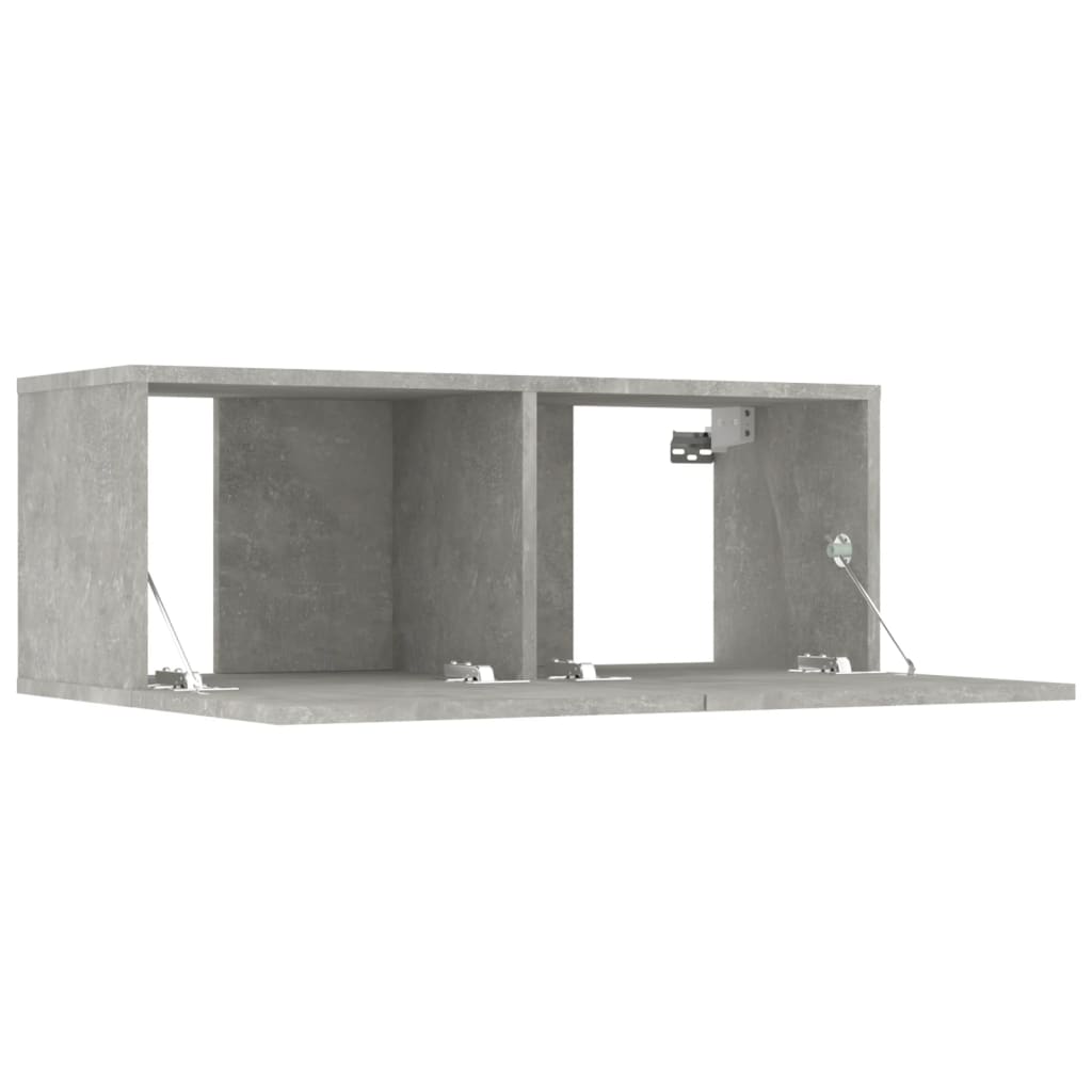 Comode TV, 4 buc., gri beton, 80x30x30 cm, lemn prelucrat Lando - Lando