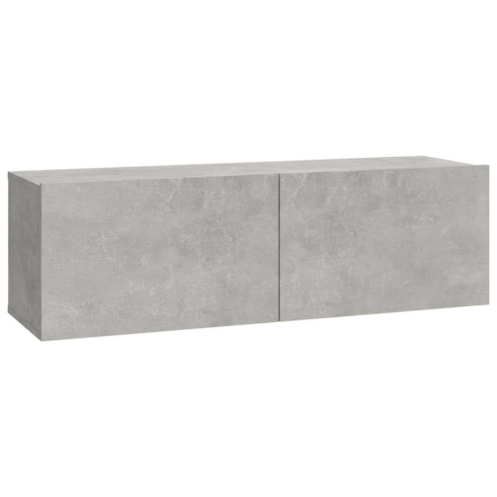 Dulapuri TV de perete, 4 buc, gri beton, 100x30x30 cm Lando - Lando