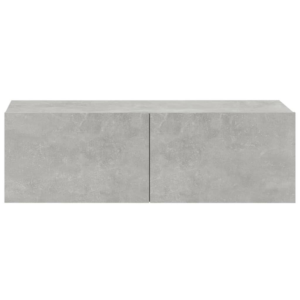 Dulapuri TV de perete, 4 buc, gri beton, 100x30x30 cm Lando - Lando