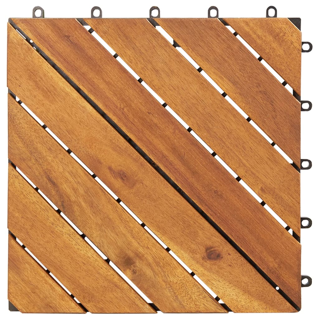 Plăci pardoseală, 20 buc., maro, 30x30 cm, lemn masiv de acacia - Lando