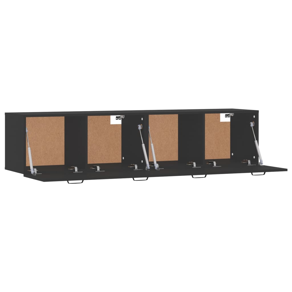 Dulapuri TV de perete, 2 buc. negru 60x36,5x35 cm lemn compozit - Lando
