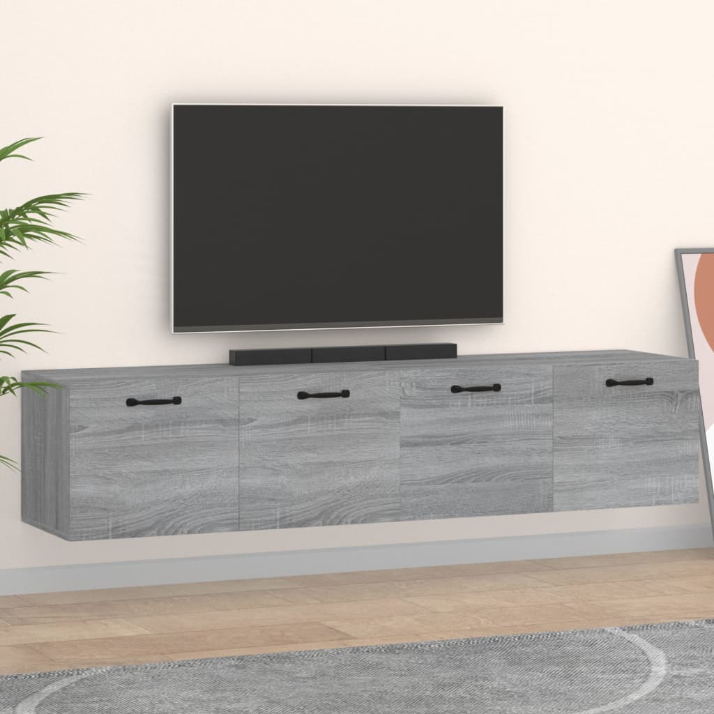 Dulapuri TV de perete, 2 buc., gri sonoma, 60x36,5x35 cm, lemn - Lando
