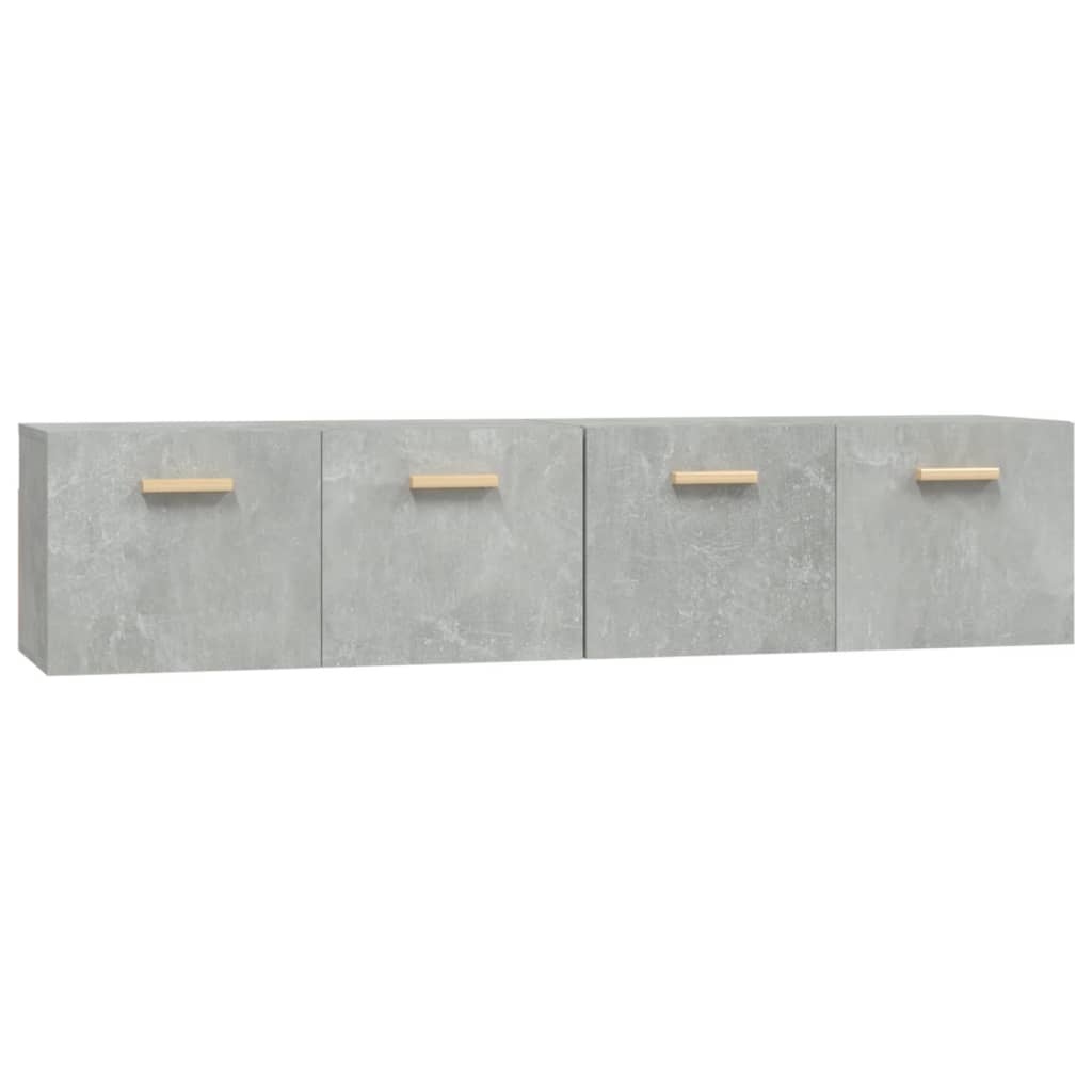 Dulapuri de perete 2 buc. gri beton 80x35x36,5cm lemn prelucrat - Lando