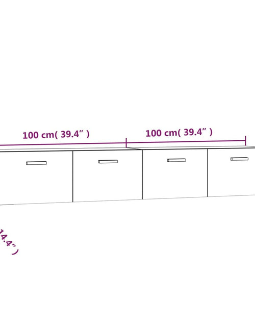 Загрузите изображение в средство просмотра галереи, Dulapuri de perete 2 buc. alb extralucios 100x36,5x35 cm lemn - Lando
