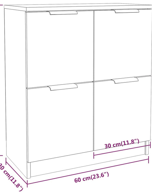 Загрузите изображение в средство просмотра галереи, Servante, 2 piese, gri beton, 60x30x70 cm, lemn prelucrat Lando - Lando
