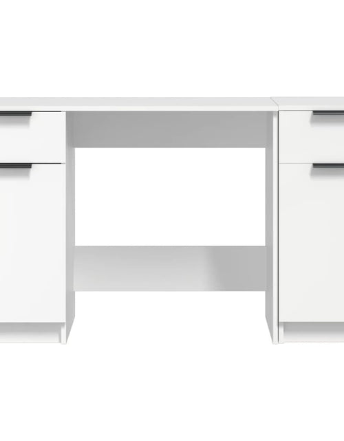 Încărcați imaginea în vizualizatorul Galerie, Birou cu dulap lateral, alb, lemn prelucrat - Lando
