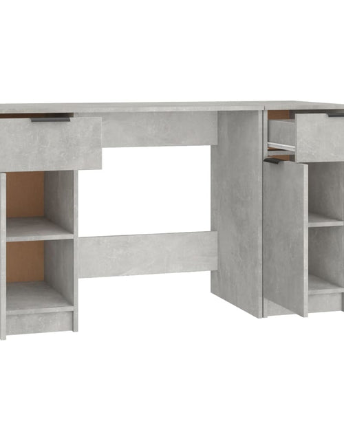 Încărcați imaginea în vizualizatorul Galerie, Birou cu dulap lateral, gri beton, lemn prelucrat - Lando
