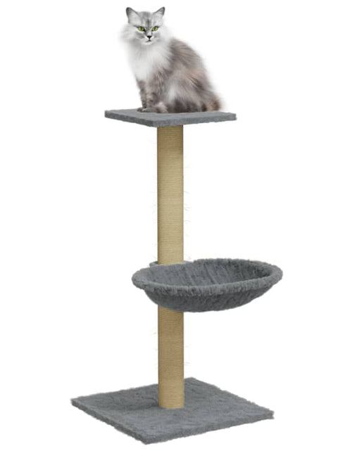 Загрузите изображение в средство просмотра галереи, Ansamblu de pisici, stâlp din funie sisal, gri deschis, 74 cm - Lando
