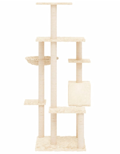 Загрузите изображение в средство просмотра галереи, Ansamblu de pisici cu stâlpi din funie de sisal, crem, 142 cm Lando - Lando
