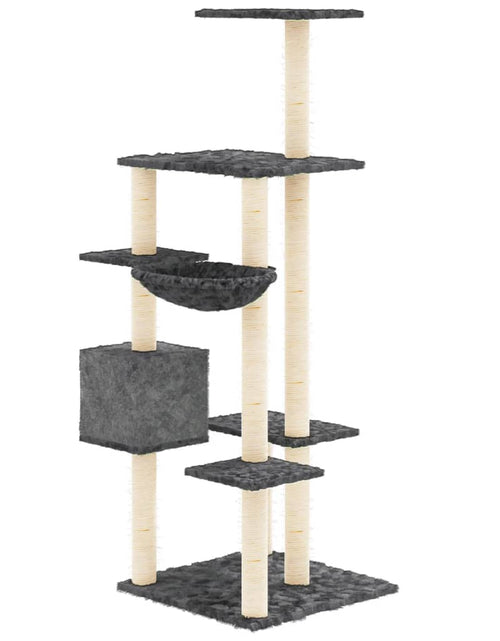 Încărcați imaginea în vizualizatorul Galerie, Ansamblu pisici cu stâlpi din funie sisal, gri închis, 142 cm Lando - Lando
