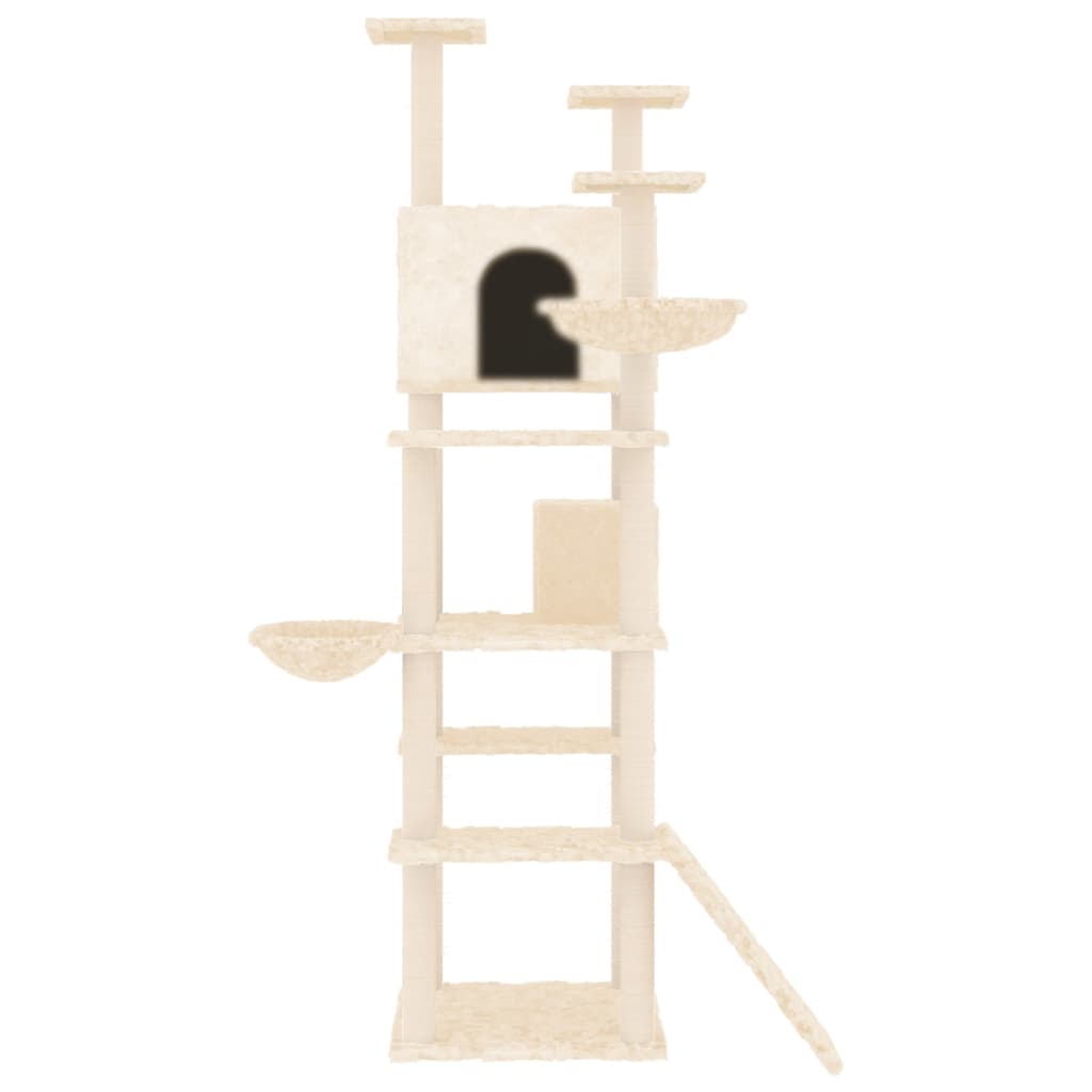 Ansamblu de pisici cu stâlpi din funie de sisal, crem, 191 cm - Lando