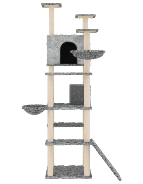 Загрузите изображение в средство просмотра галереи, Ansamblu pisici, stâlpi din funie sisal, gri deschis, 191 cm - Lando

