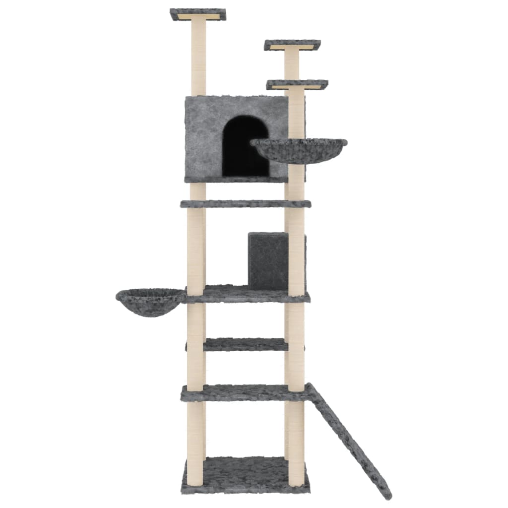 Ansamblu pisici, stâlpi din funie sisal, gri închis, 191 cm - Lando