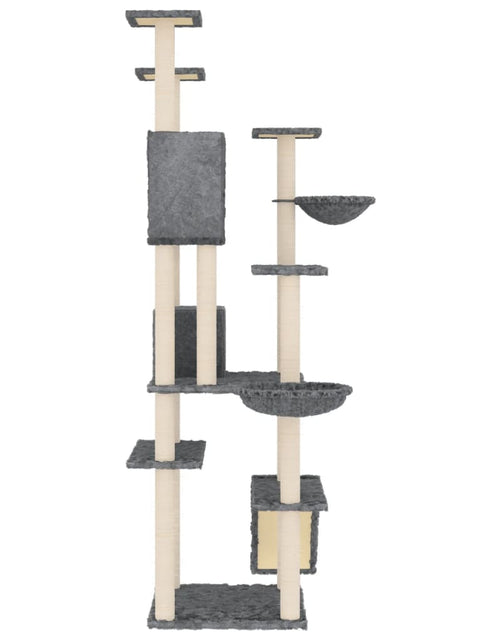 Încărcați imaginea în vizualizatorul Galerie, Ansamblu pisici, stâlpi din funie sisal, gri închis, 191 cm - Lando
