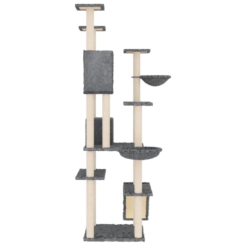 Ansamblu pisici, stâlpi din funie sisal, gri închis, 191 cm - Lando