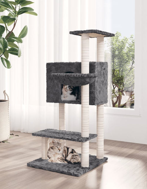Încărcați imaginea în vizualizatorul Galerie, Ansamblu pisici, stâlpi din funie sisal, gri închis, 108,5 cm Lando - Lando
