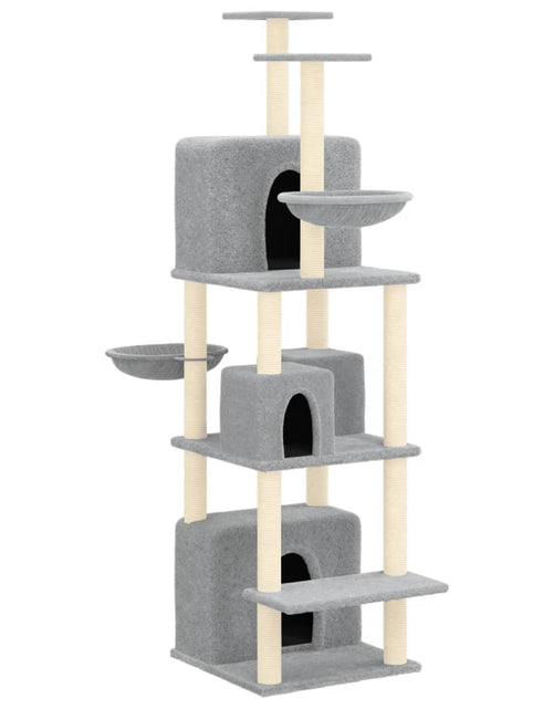 Încărcați imaginea în vizualizatorul Galerie, Ansamblu de pisici, stâlpi din funie sisal, gri deschis, 180 cm - Lando
