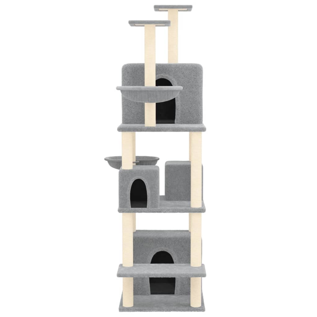 Ansamblu de pisici, stâlpi din funie sisal, gri deschis, 180 cm - Lando