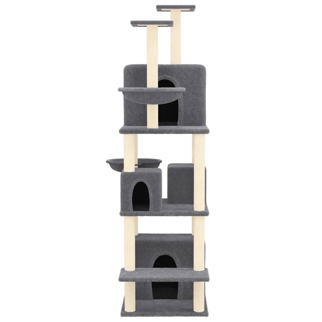 Ansamblu de pisici, stâlpi din funie sisal, gri închis, 180 cm - Lando