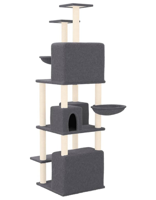 Încărcați imaginea în vizualizatorul Galerie, Ansamblu de pisici, stâlpi din funie sisal, gri închis, 180 cm - Lando
