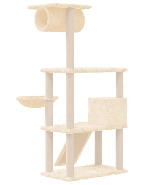Încărcați imaginea în vizualizatorul Galerie, Ansamblu de pisici cu stâlpi din funie de sisal, crem, 131 cm Lando - Lando
