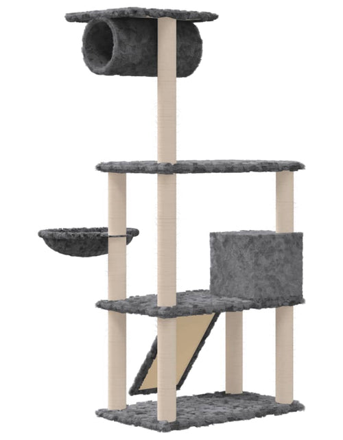 Încărcați imaginea în vizualizatorul Galerie, Ansamblu de pisici, stâlpi din funie sisal, gri închis, 131 cm Lando - Lando
