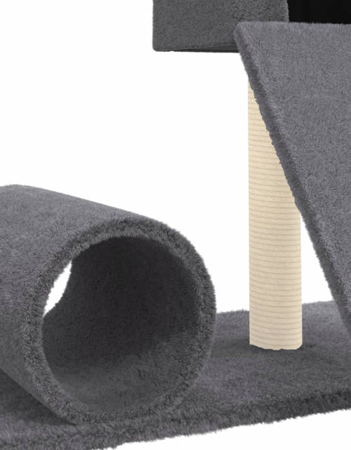 Загрузите изображение в средство просмотра галереи, Ansamblu pisici cu stâlp din funie de sisal, gri închis, 59 cm Lando - Lando

